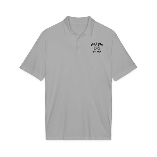 Best Dad By Par Polo Shirt — Golf Emblem Father's Day Performance Polo