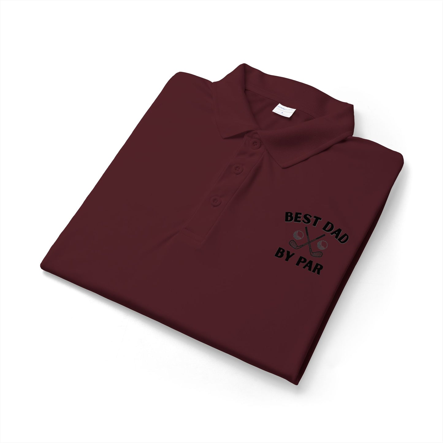 Best Dad By Par Polo Shirt — Golf Emblem Father's Day Performance Polo