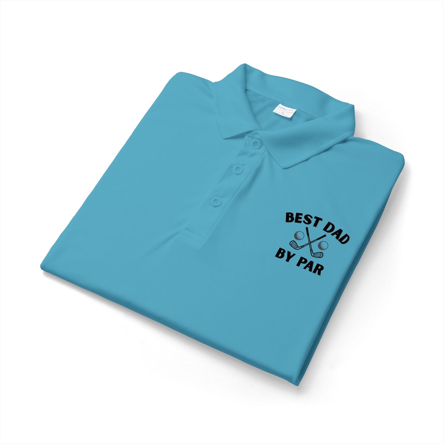 Best Dad By Par Polo Shirt — Golf Emblem Father's Day Performance Polo