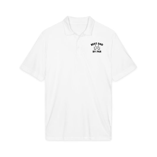 Best Dad By Par Polo Shirt — Golf Emblem Father's Day Performance Polo