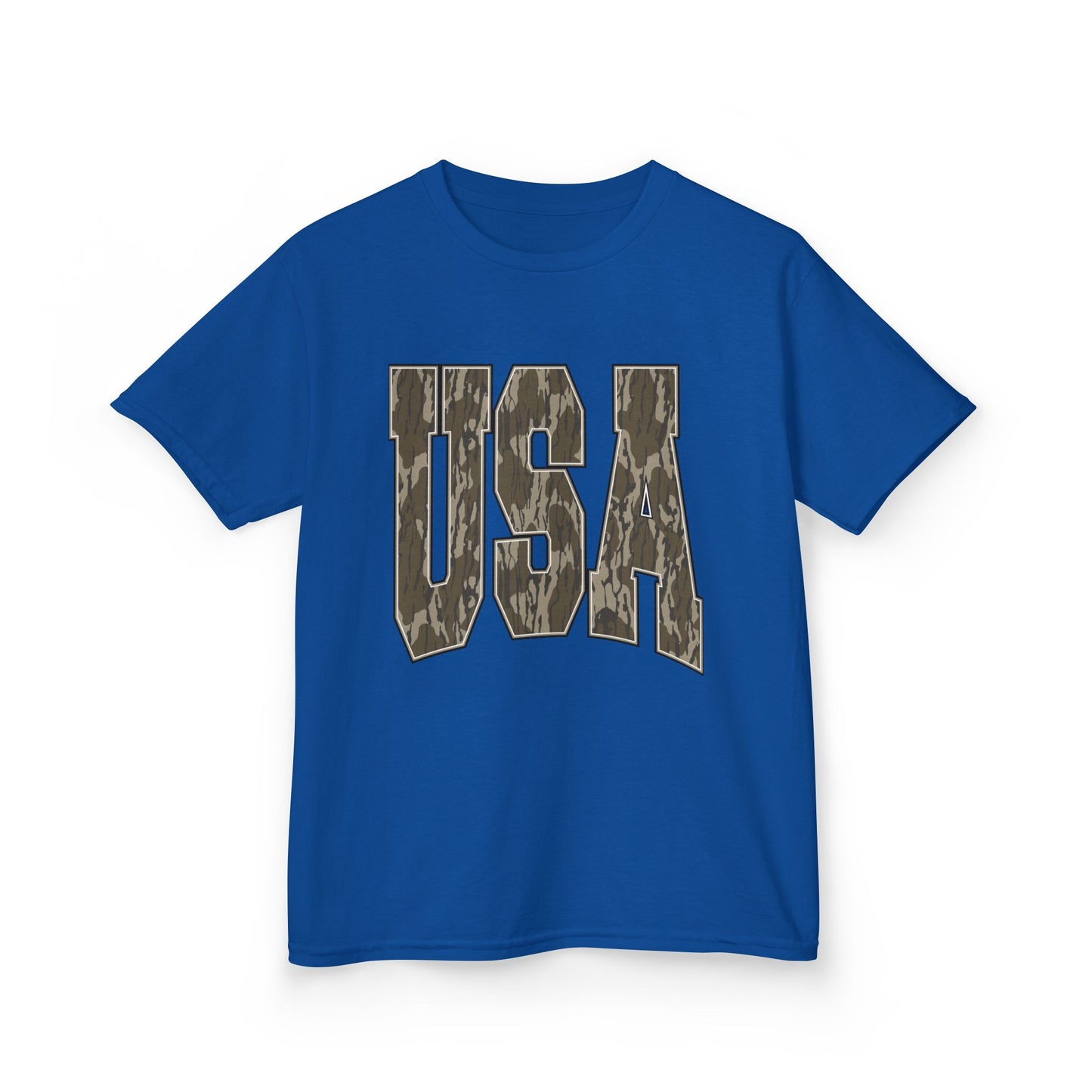 Kids Fourth of July Tee — Distressed Camo "USA" Graphic