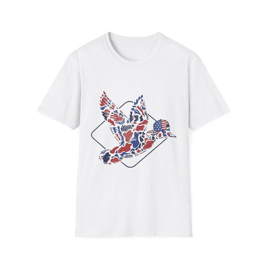 Men Patriotic Camo— American Flag Fourth of July Graphic Tee