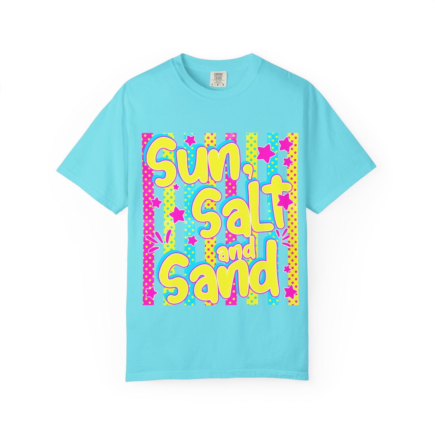 Sun, Salt and Sand Beach T-Shirt — Retro Neon Summer Tee