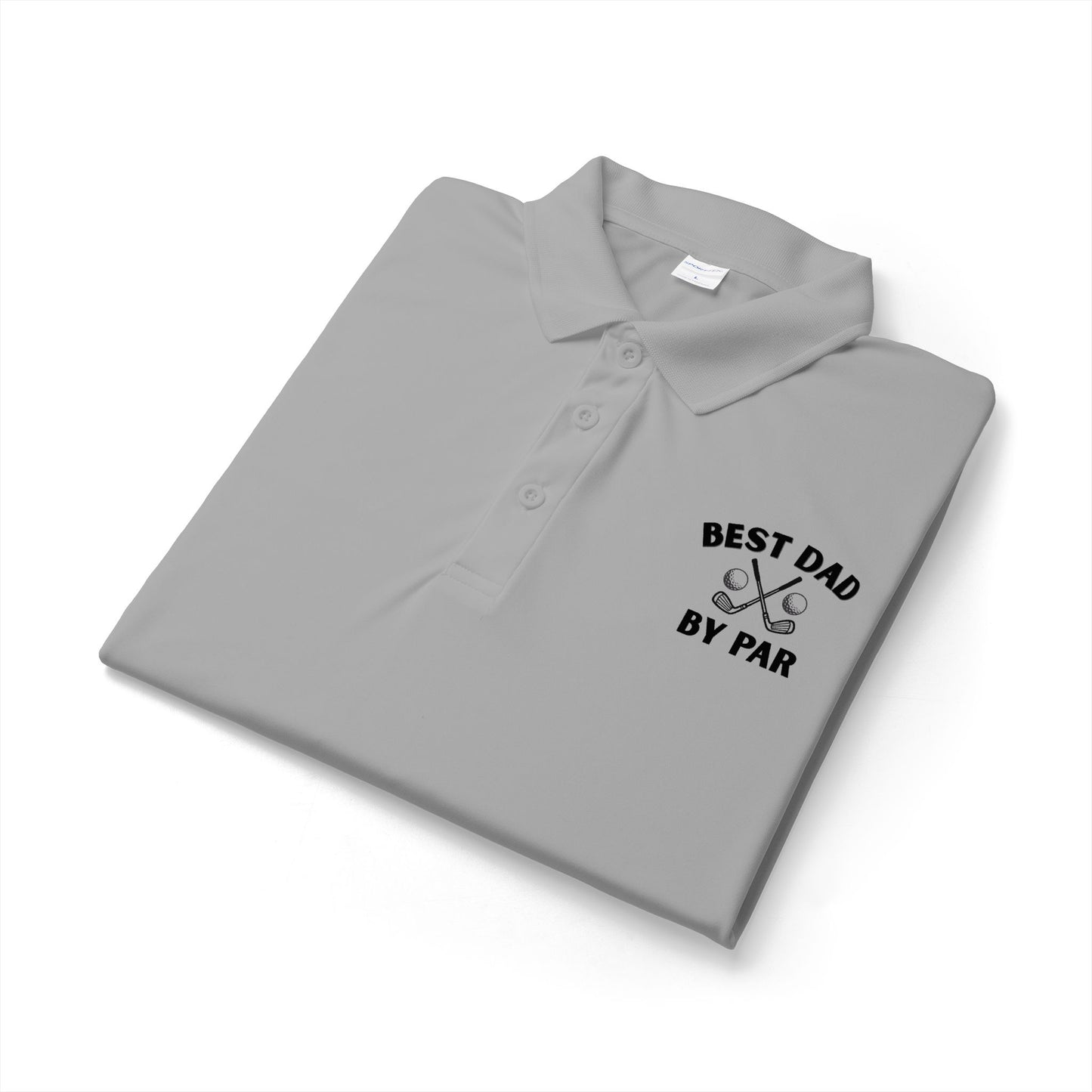 Best Dad By Par Polo Shirt — Golf Emblem Father's Day Performance Polo