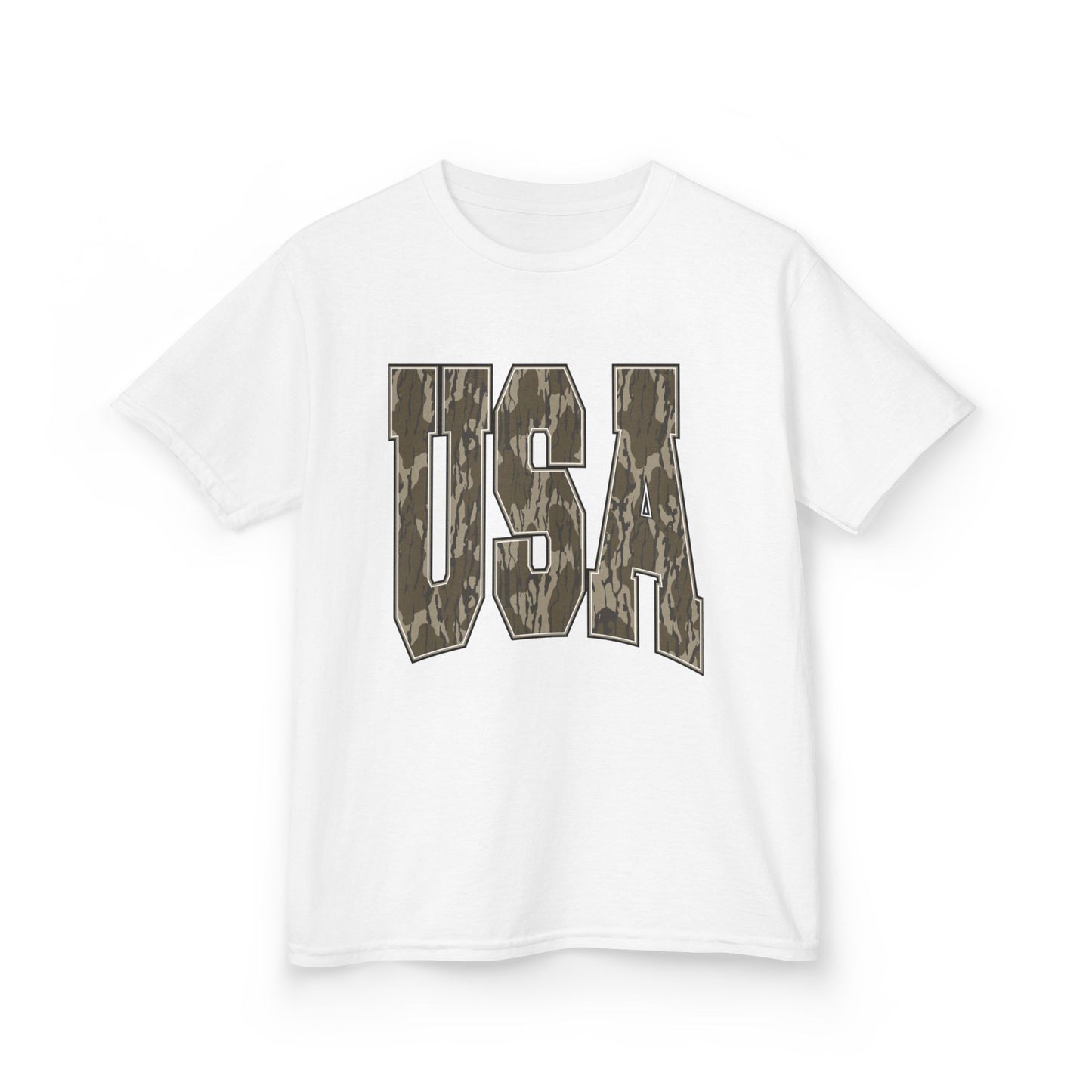 Kids Fourth of July Tee — Distressed Camo "USA" Graphic