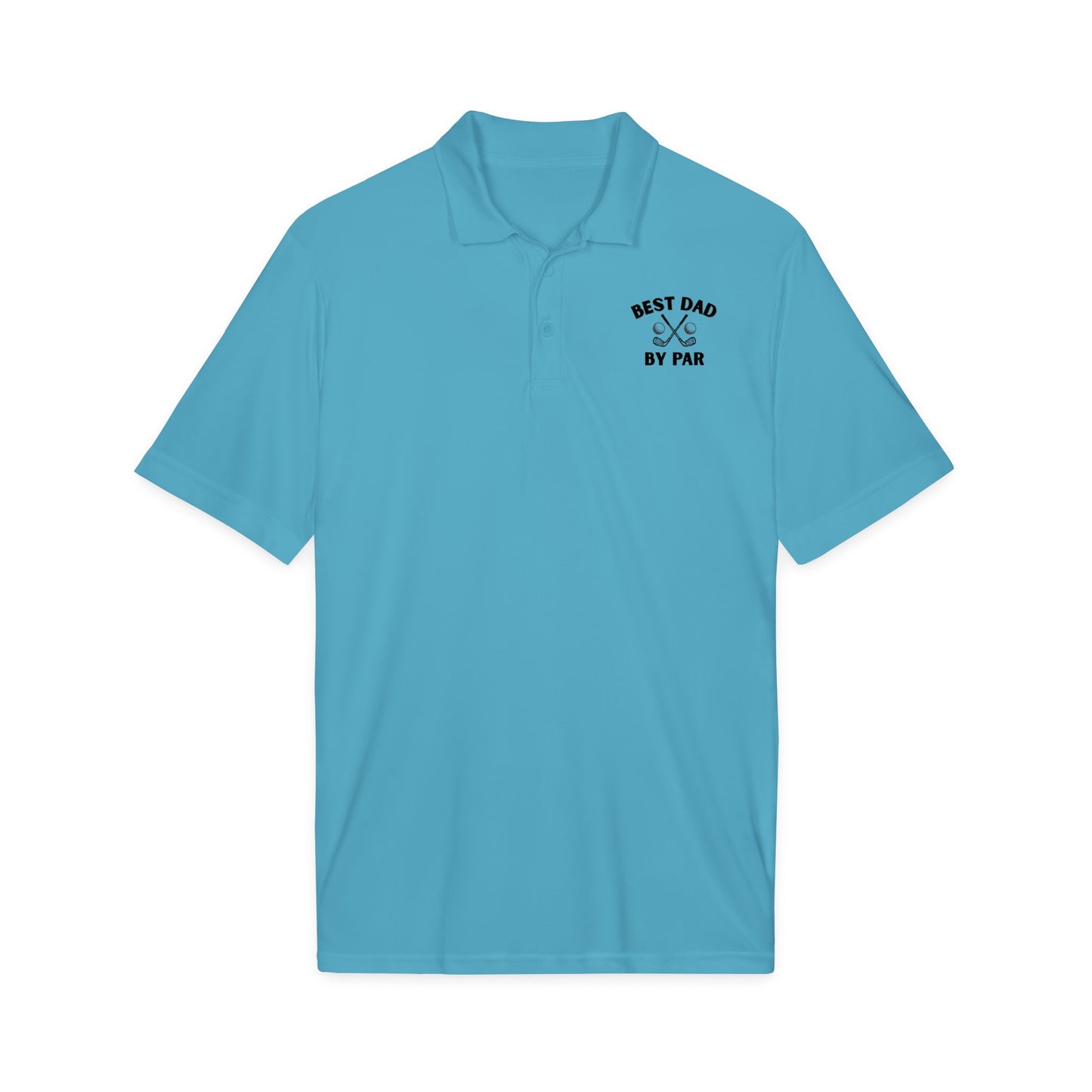 Best Dad By Par Polo Shirt — Golf Emblem Father's Day Performance Polo