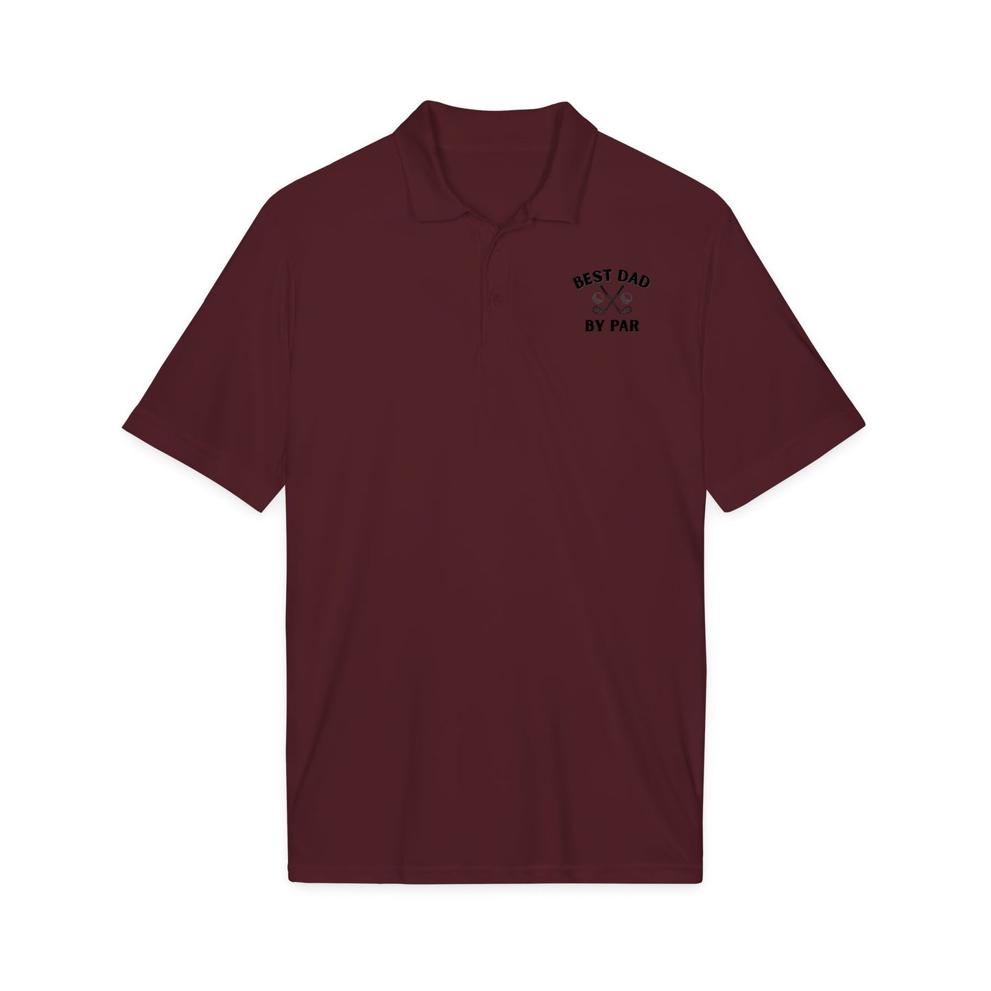 Best Dad By Par Polo Shirt — Golf Emblem Father's Day Performance Polo