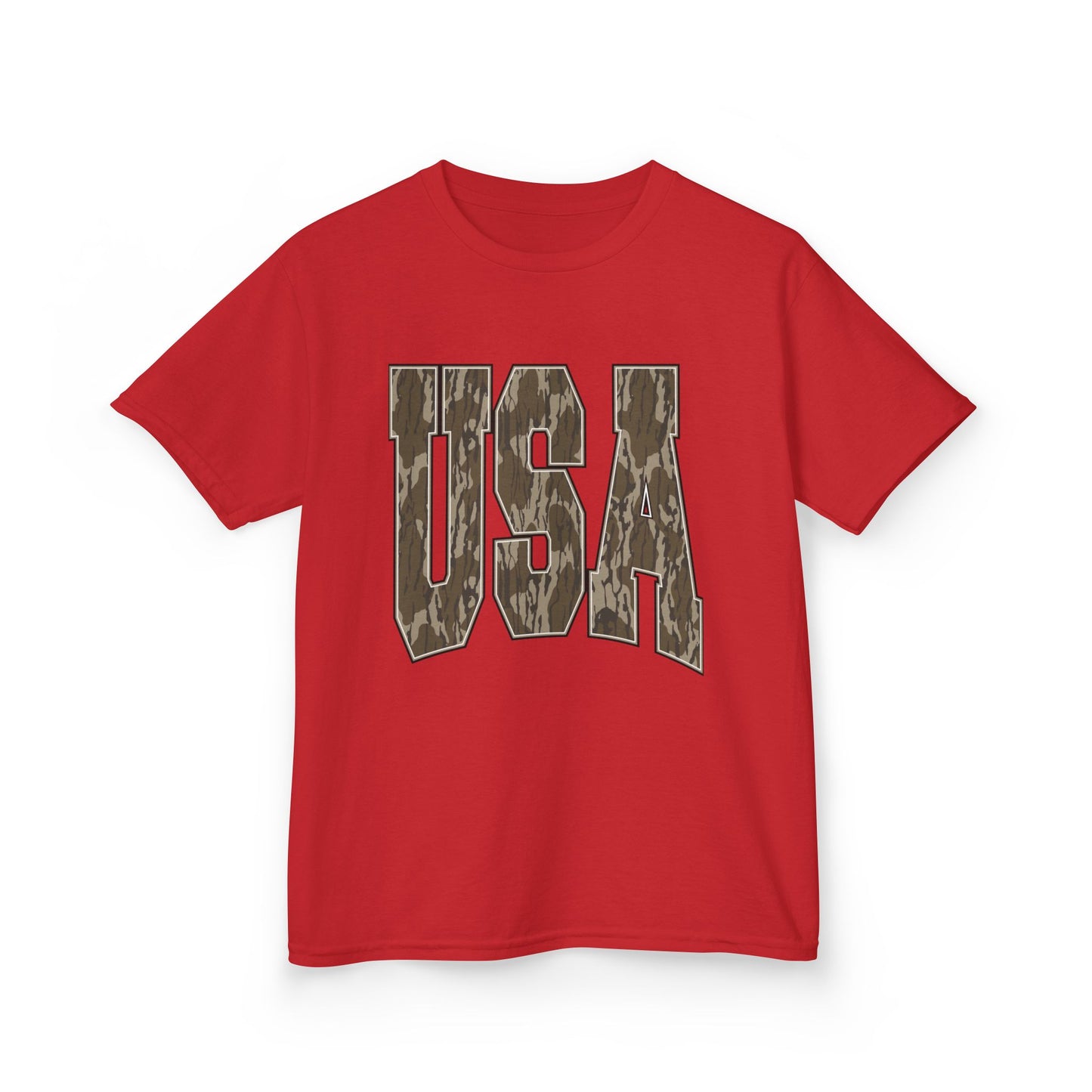 Kids Fourth of July Tee — Distressed Camo "USA" Graphic