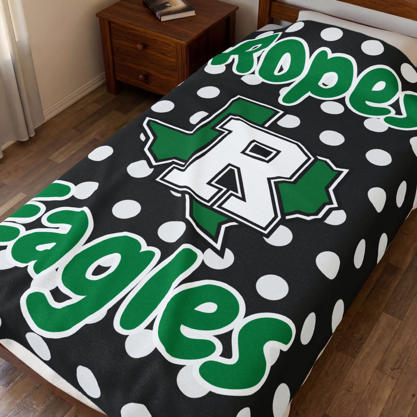 Ropes Eagles Polka Dot Velveteen Plush Blanket - School Spirit Throw