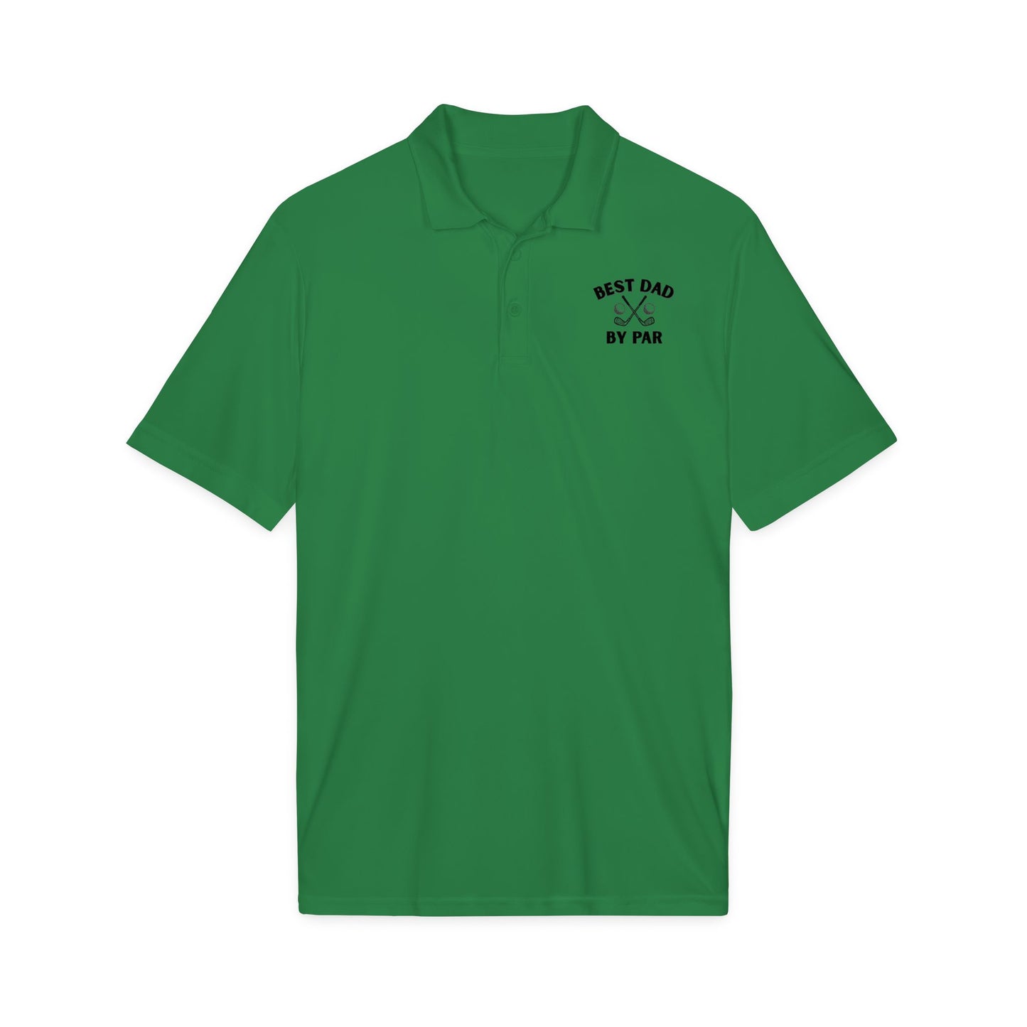 Best Dad By Par Polo Shirt — Golf Emblem Father's Day Performance Polo