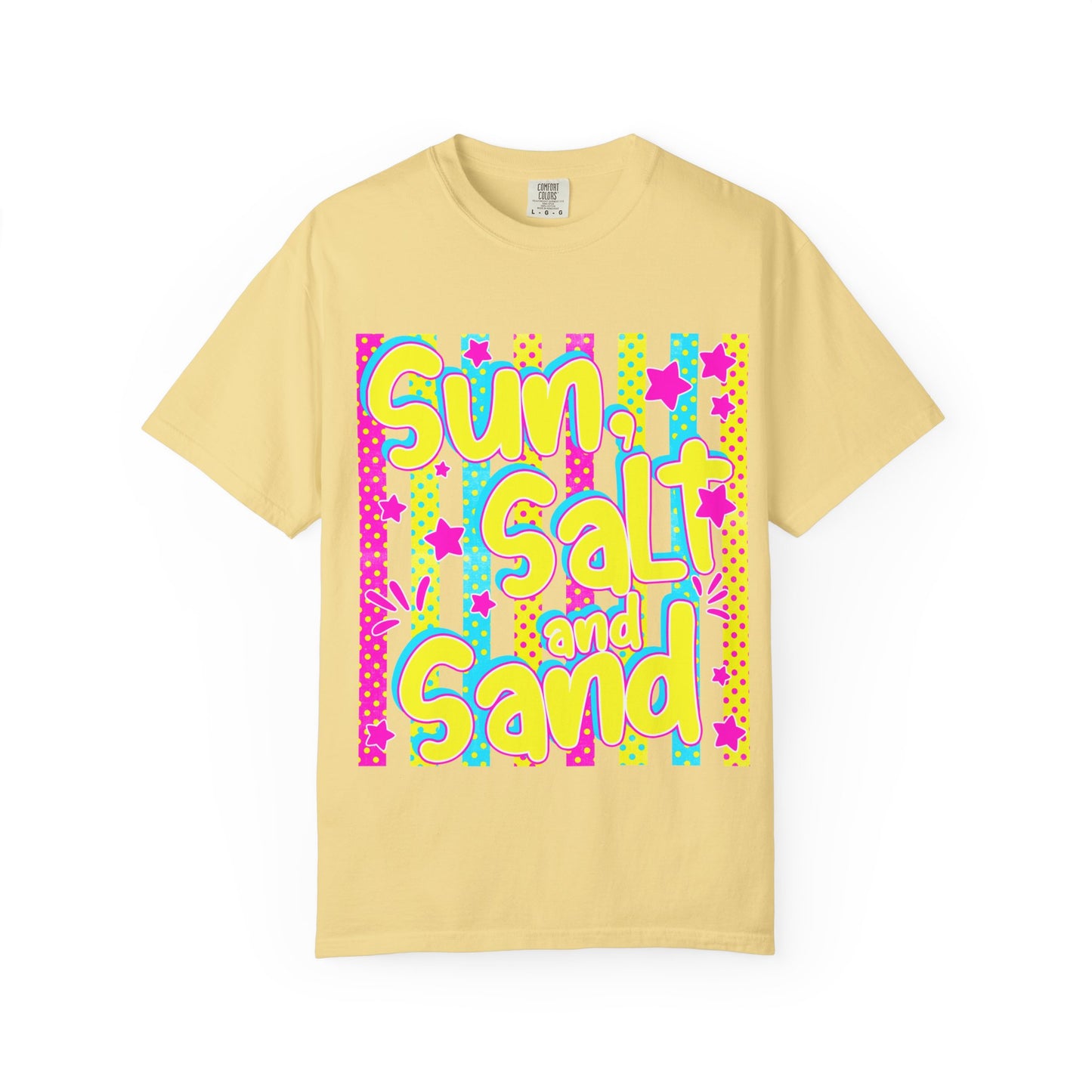 Sun, Salt and Sand Beach T-Shirt — Retro Neon Summer Tee