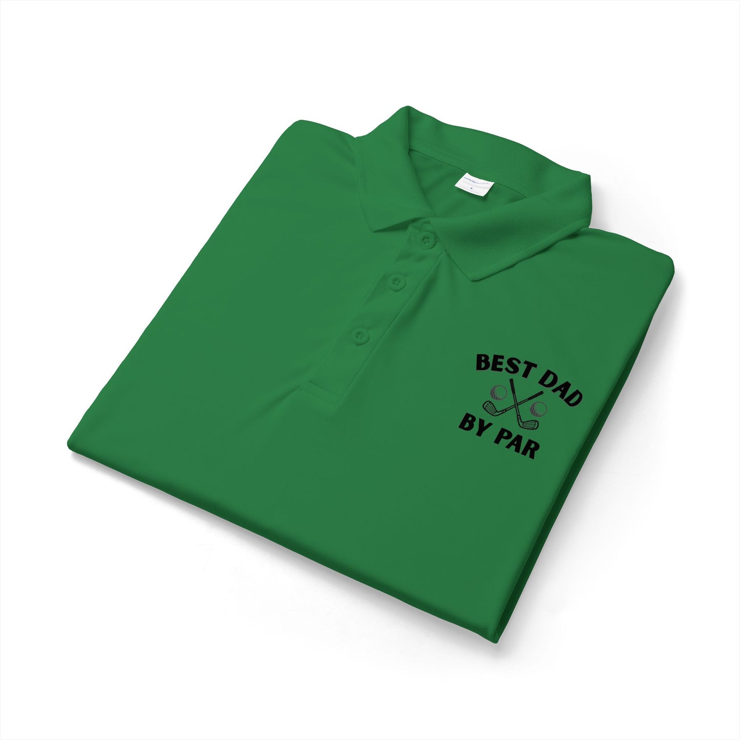 Best Dad By Par Polo Shirt — Golf Emblem Father's Day Performance Polo