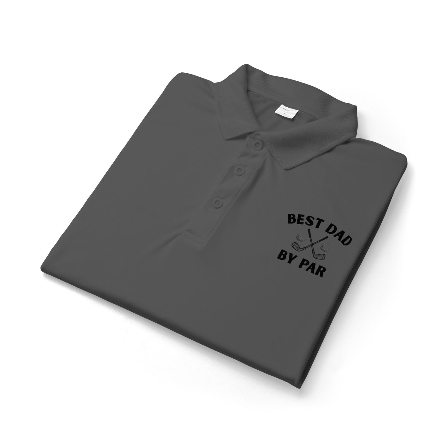 Best Dad By Par Polo Shirt — Golf Emblem Father's Day Performance Polo