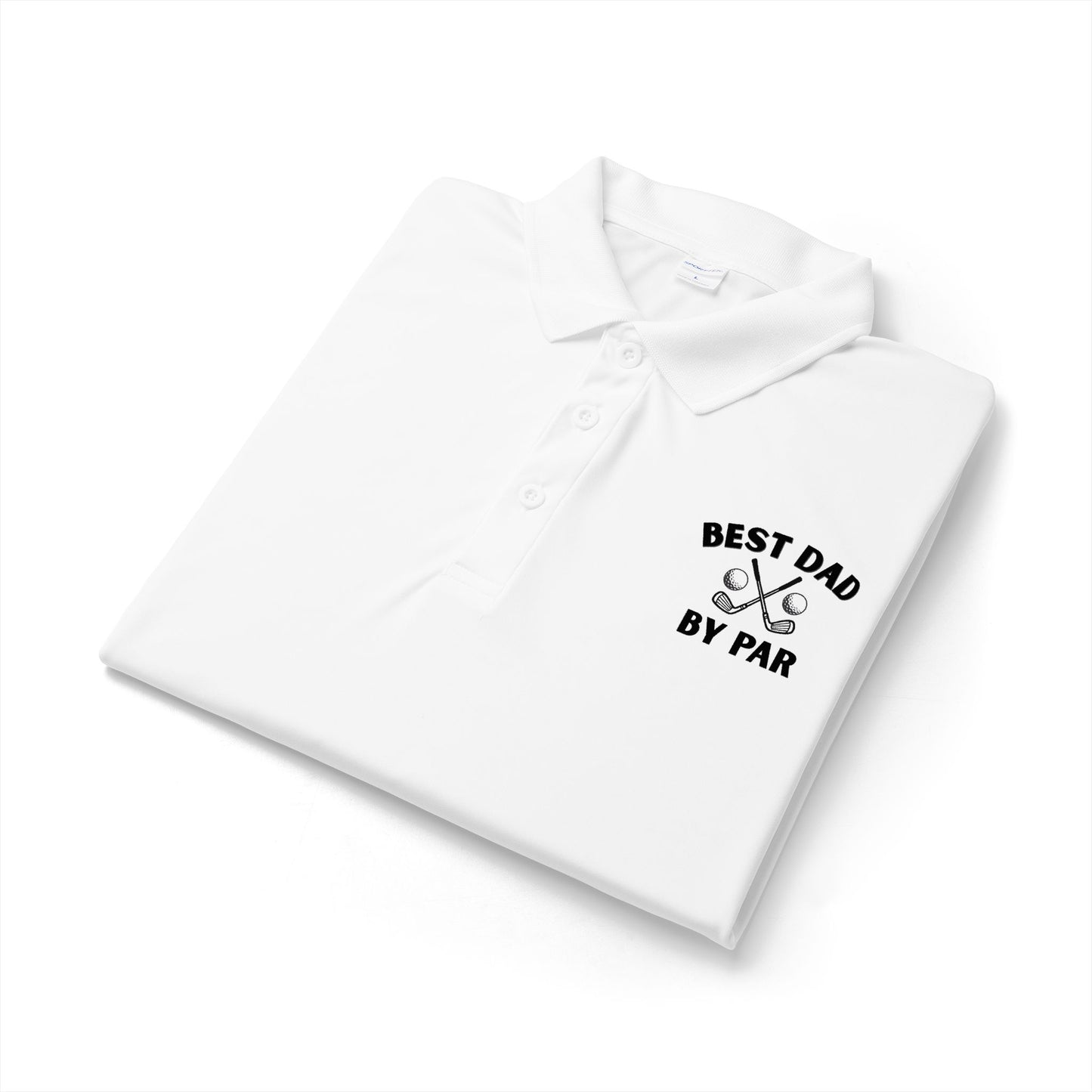 Best Dad By Par Polo Shirt — Golf Emblem Father's Day Performance Polo