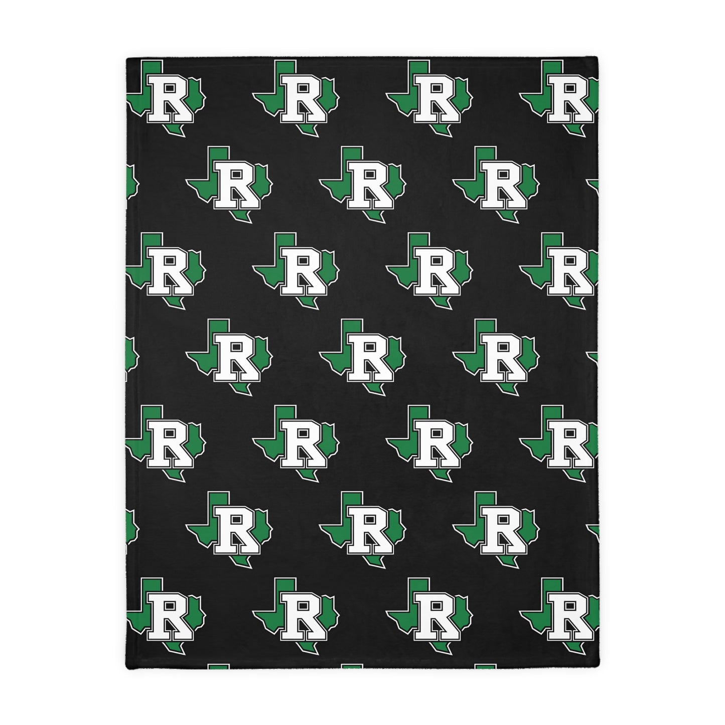 Texas R Pattern Velveteen Microfiber Blanket – Repeating Logo Throw