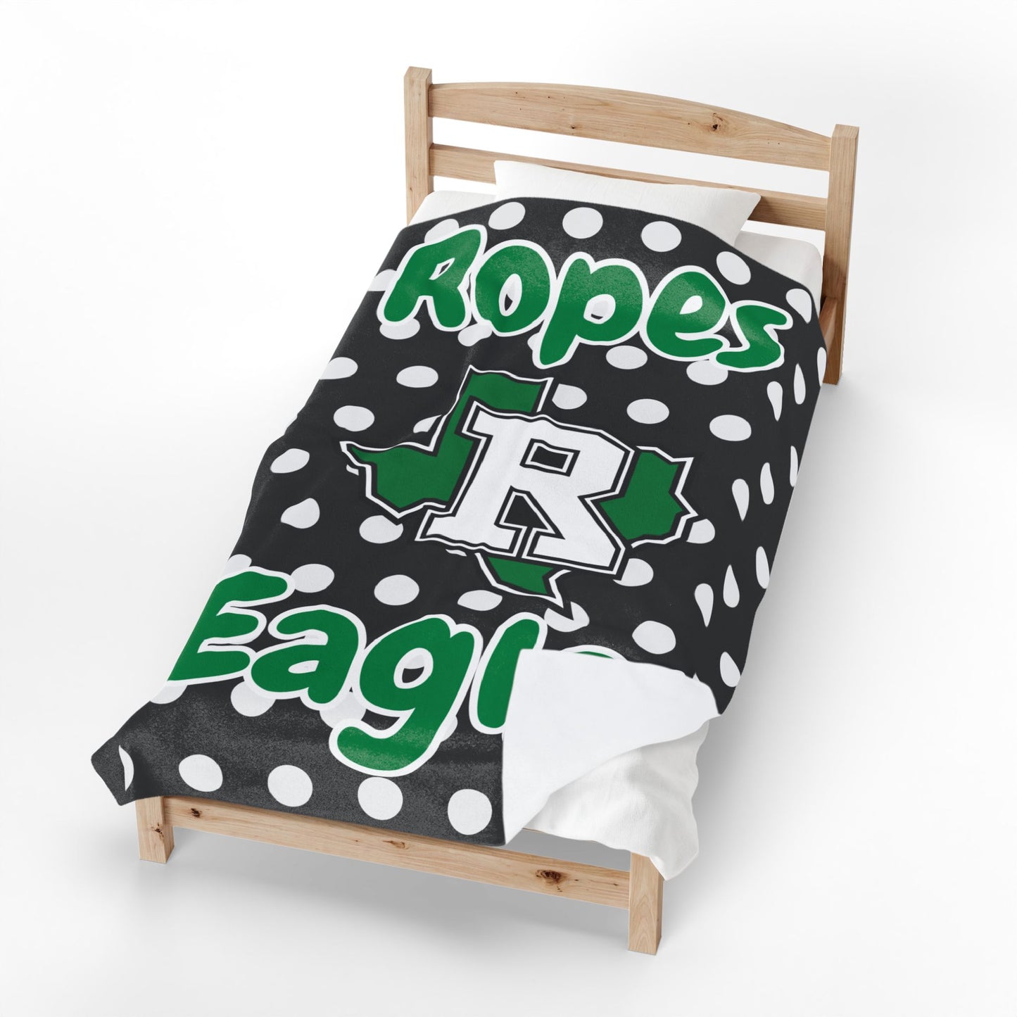 Ropes Eagles Polka Dot Velveteen Plush Blanket - School Spirit Throw