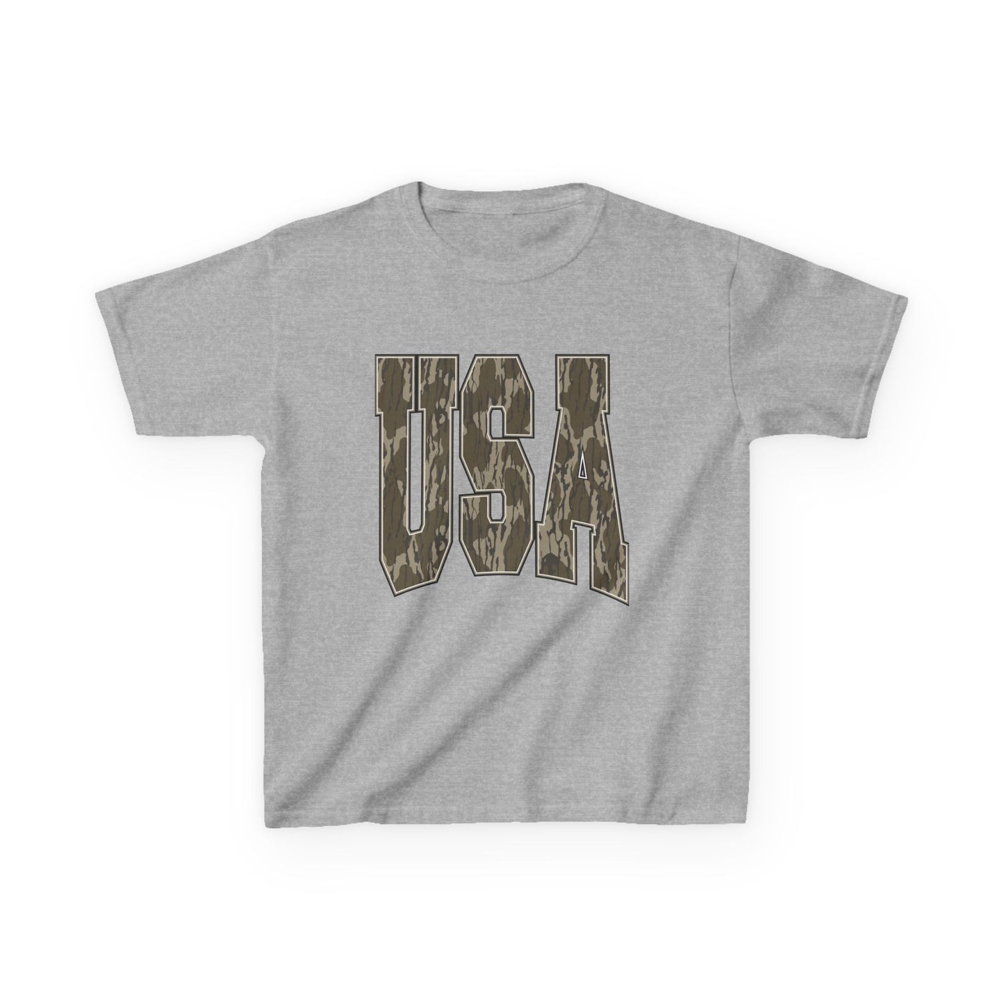 Kids Fourth of July Tee — Distressed Camo "USA" Graphic