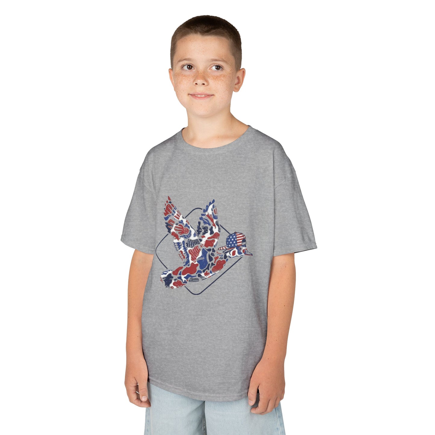 Boy Fourth of July T‑Shirt — Patriotic Bird Graphic (Red, White & Blue)