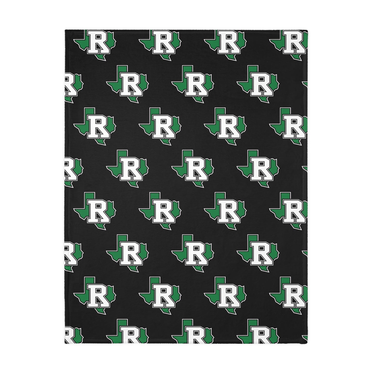 Texas R Pattern Velveteen Microfiber Blanket – Repeating Logo Throw