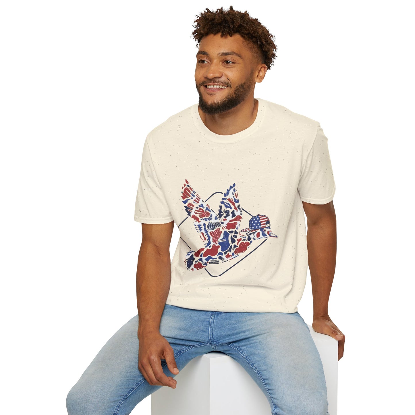 Men Patriotic Camo— American Flag Fourth of July Graphic Tee