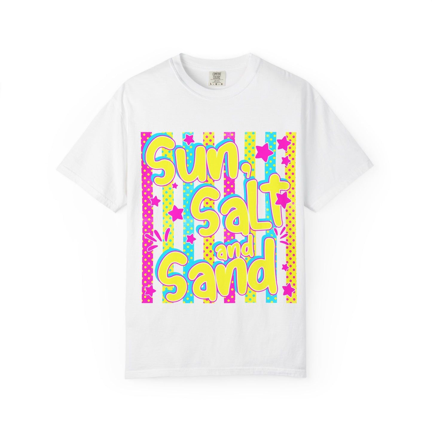 Sun, Salt and Sand Beach T-Shirt — Retro Neon Summer Tee