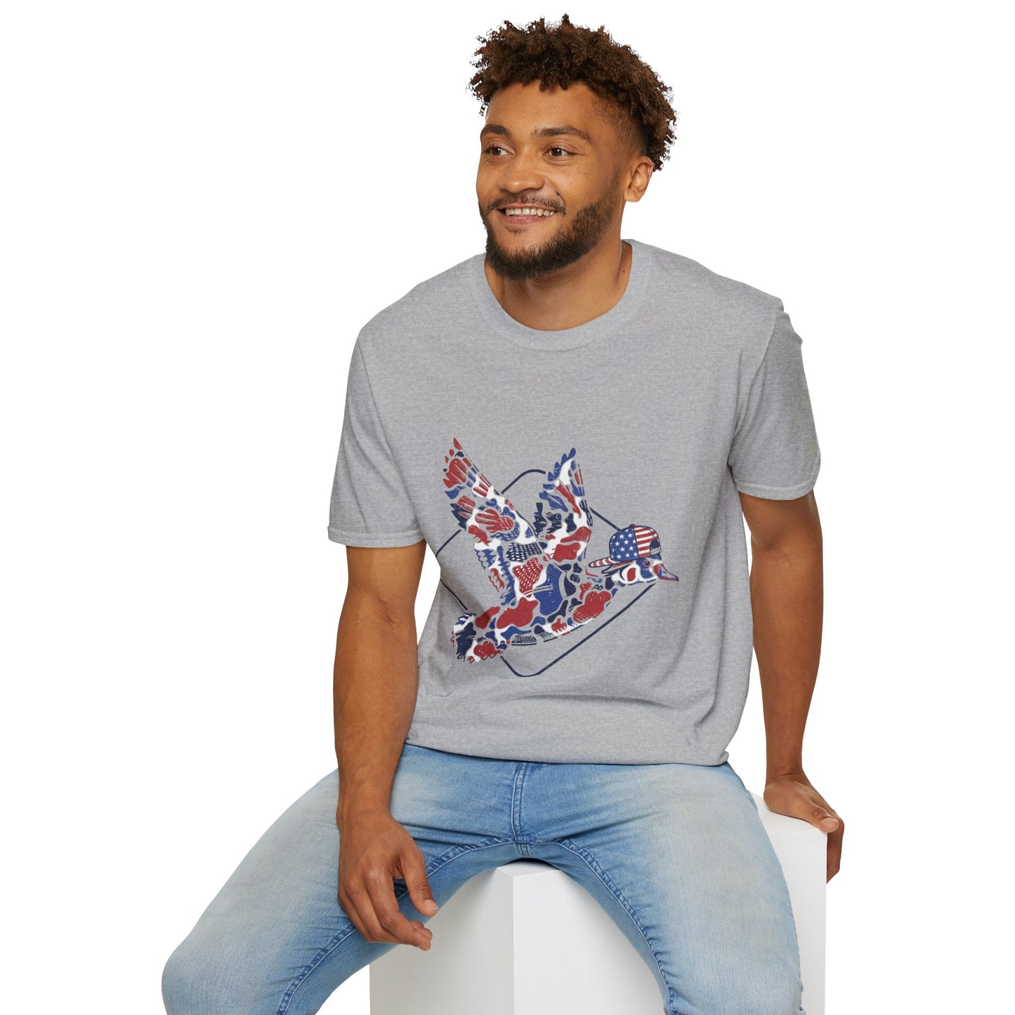 Men Patriotic Camo— American Flag Fourth of July Graphic Tee