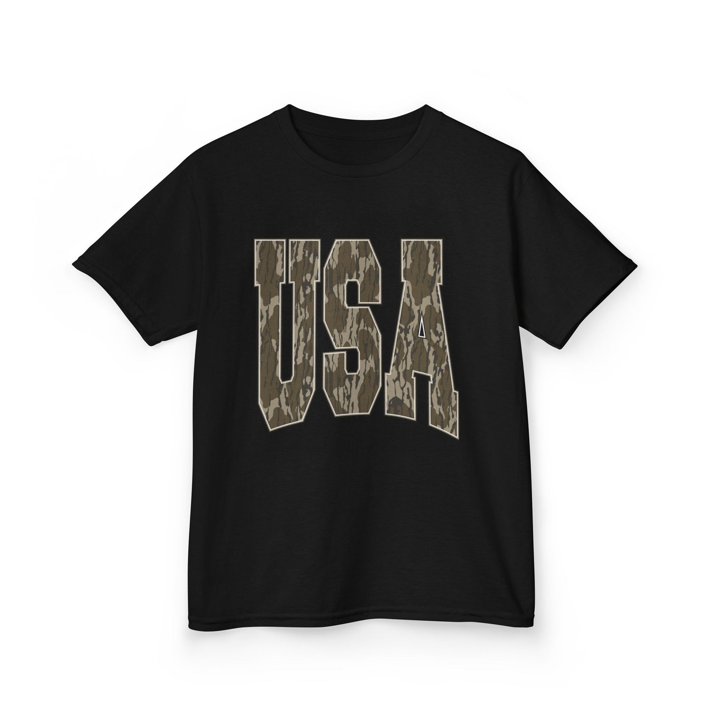 Kids Fourth of July Tee — Distressed Camo "USA" Graphic