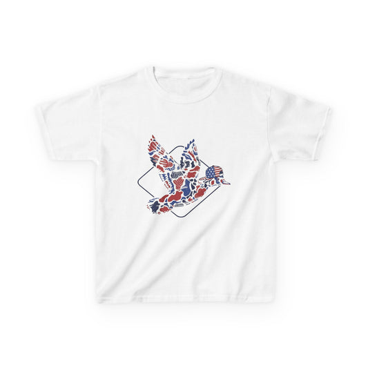 Boy Fourth of July T‑Shirt — Patriotic Bird Graphic (Red, White & Blue)