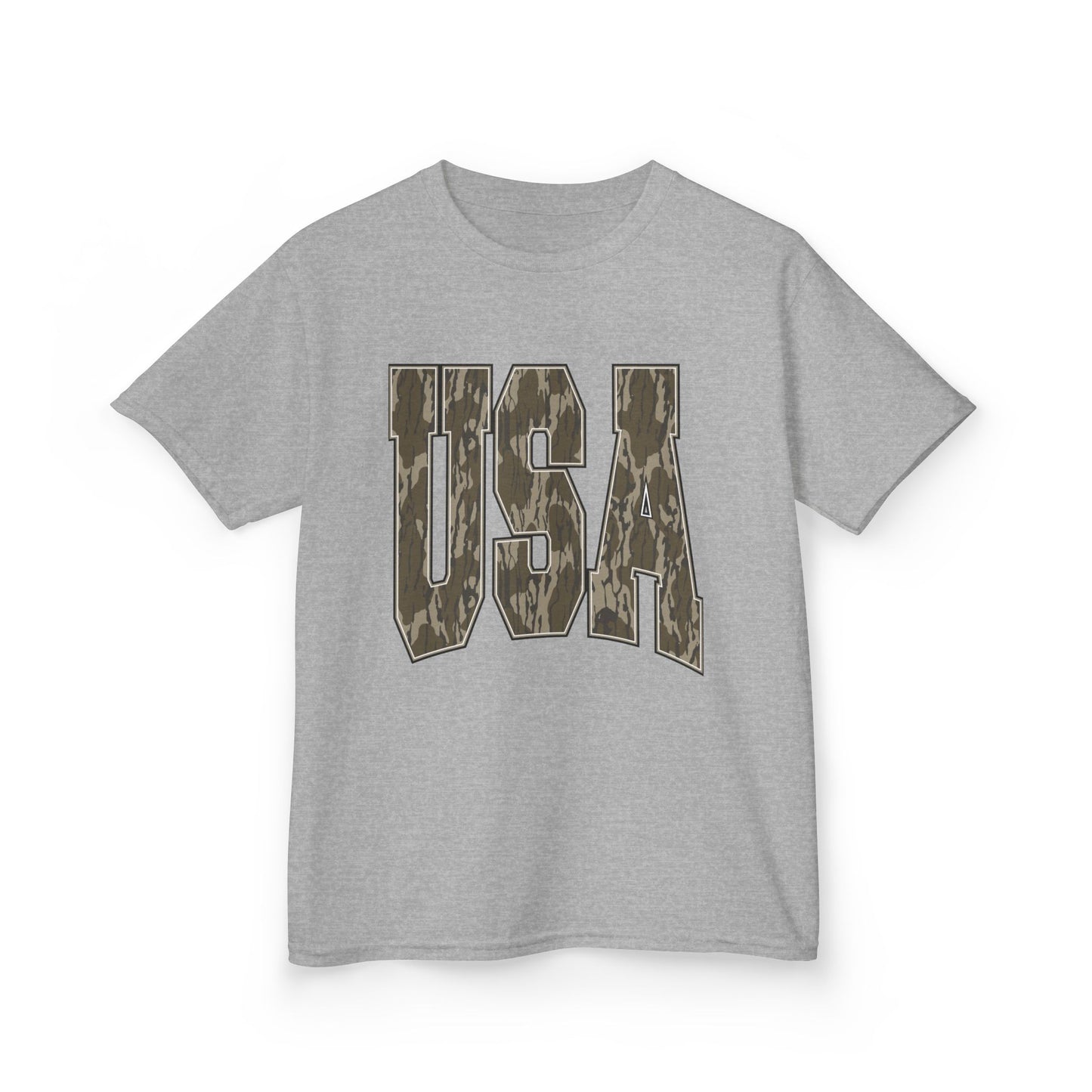 Kids Fourth of July Tee — Distressed Camo "USA" Graphic