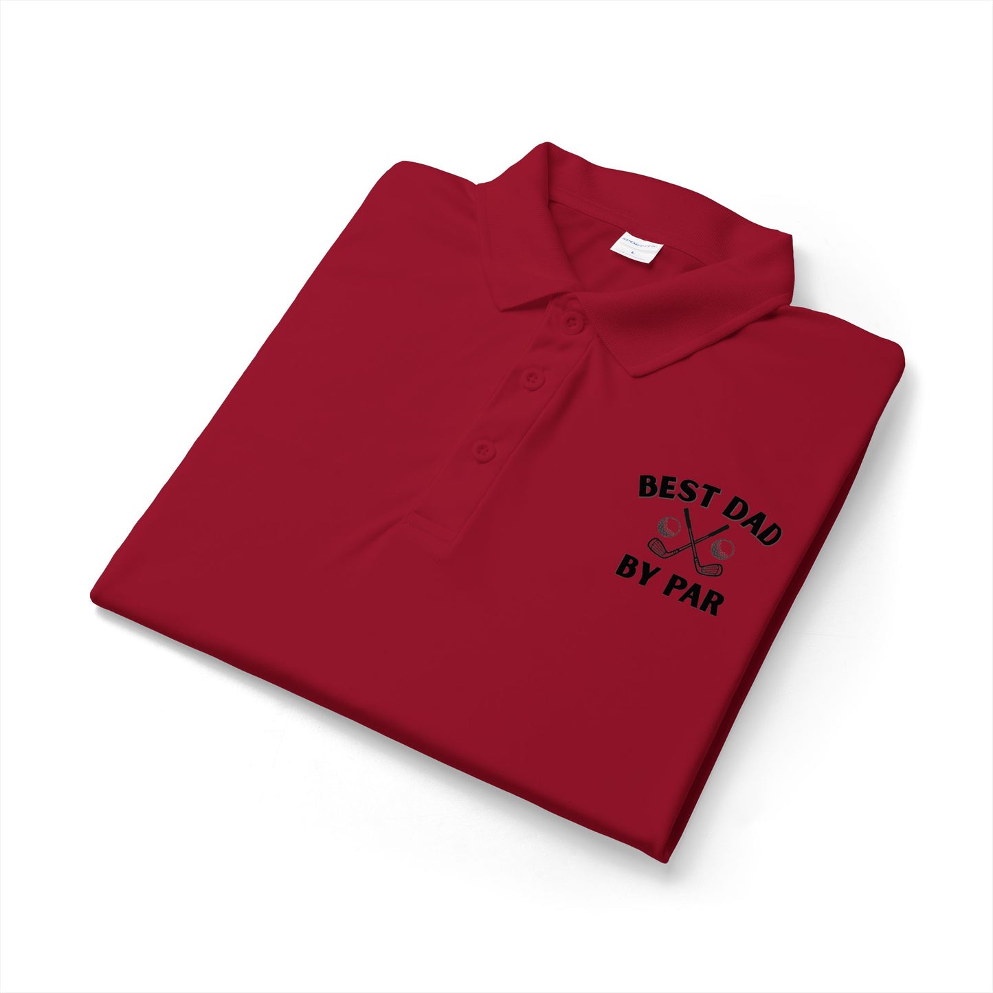 Best Dad By Par Polo Shirt — Golf Emblem Father's Day Performance Polo